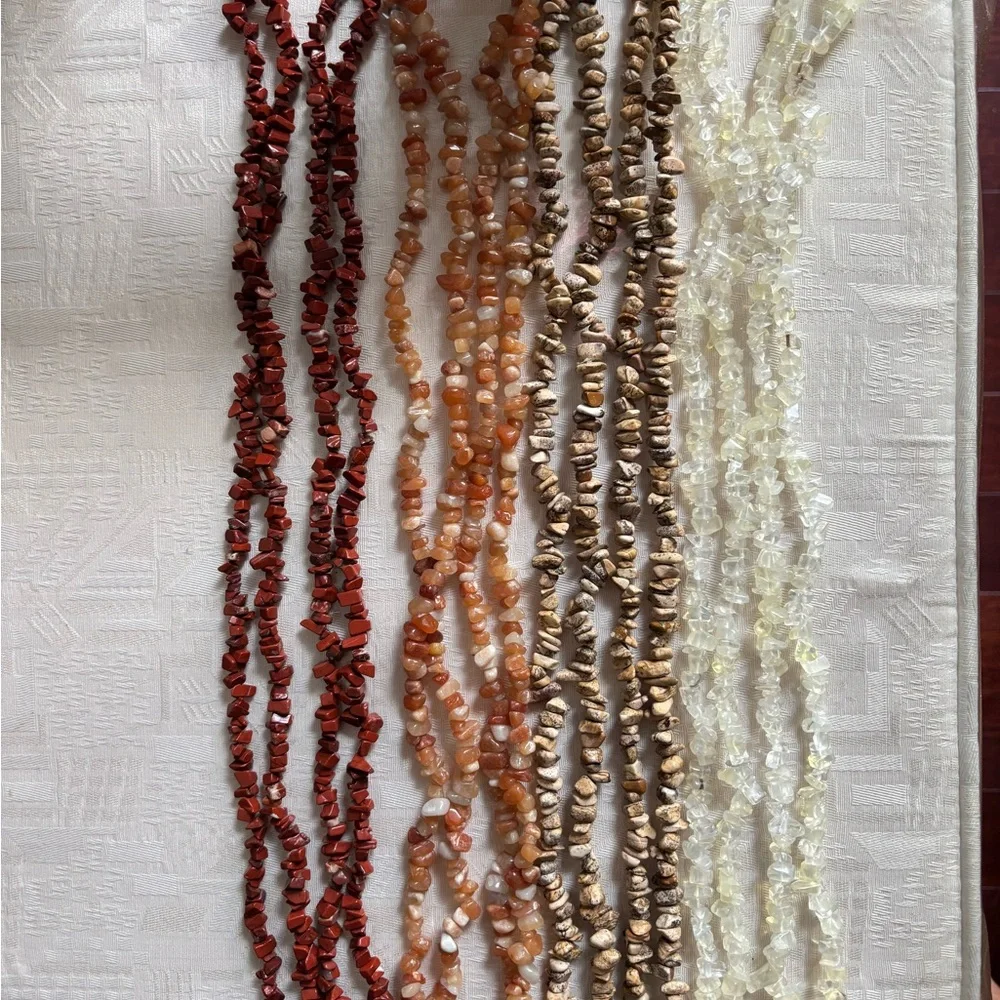 Natural stones quartz crystal Lot, 8-32” stands necklaces dor Jewelry making - Picture 2 of 6